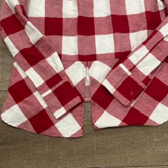 USC Red Plaid Paxton Long‎ Sleeve Flannel Shirt Women Size Small - Picture 14 of 14